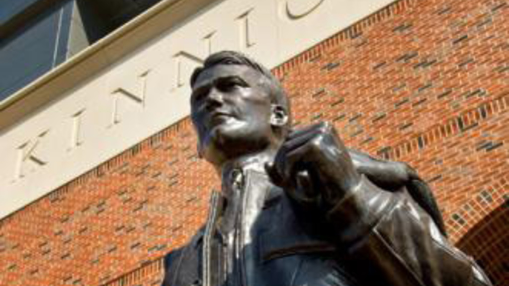 Statue of Nile Kinnick in front of Kinnick Stadium